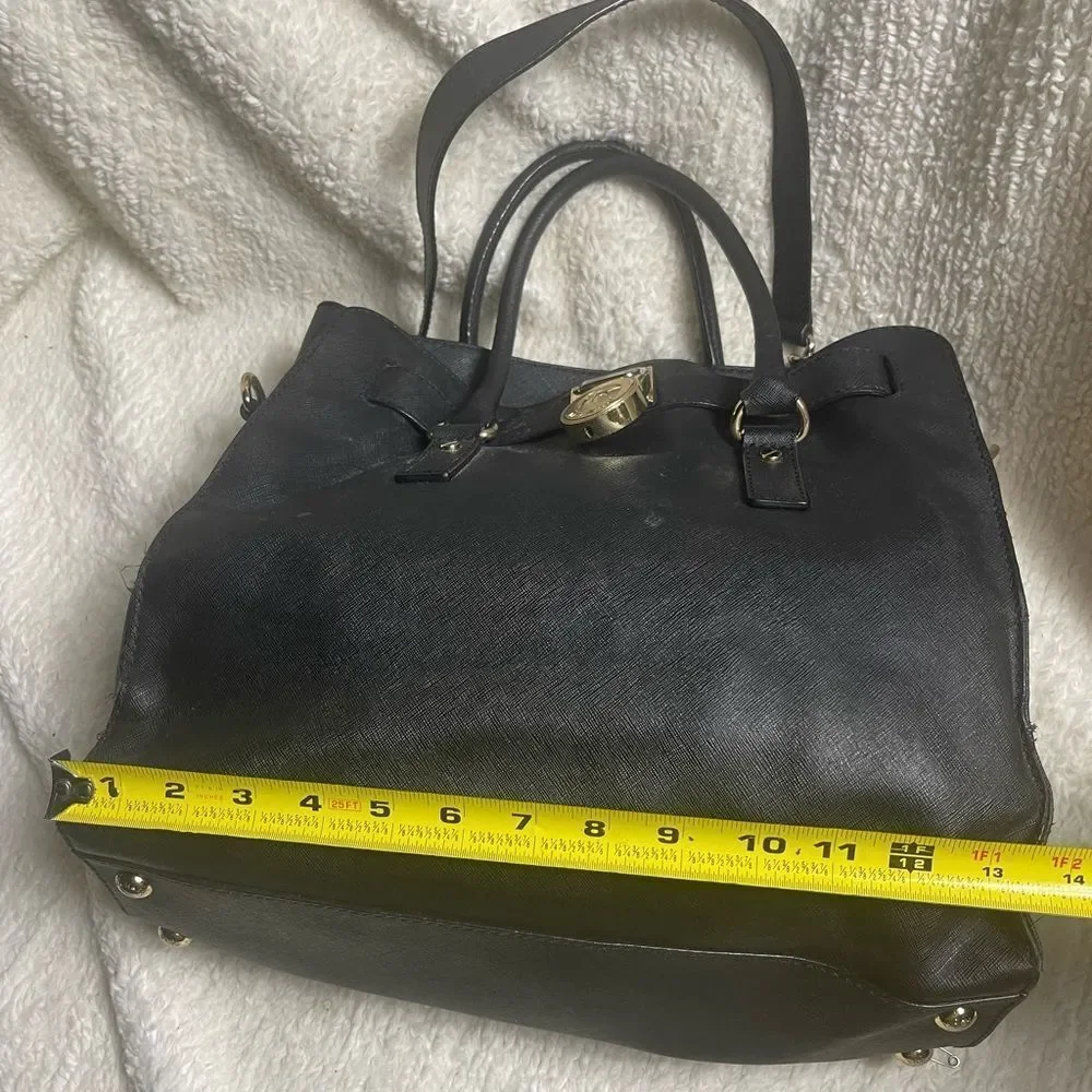 MICHAEL KORS Hamilton Saffiano Leather Black Satchel/shoulder bag.